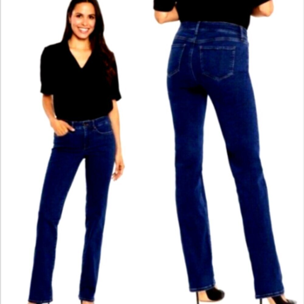 NYDJ Marilyn Straight Lift X Tuck Technology Sz‎ 4 Dark Wash Straight Jean 170A